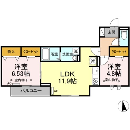 Ｄ－ＲＥＳＩＤＥＮＣＥ府中桜通りの物件間取画像